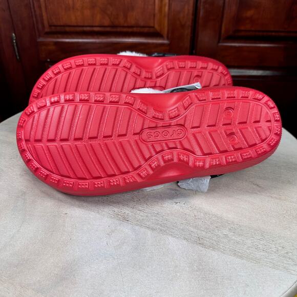 Crocs Classic Lined Santa Christmas Clogs Men’s Size 11 Red White Holiday NEW - Picture 11 of 15